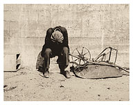 Man Beside Wheelbarrow - San Francisco, California - c. 1934 - Fine Art Prints & Posters