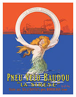 Baudou Bicycle Tire (Pneu Velo) - La Sirène - c. 1910 - Fine Art Prints & Posters
