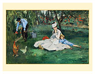 The Monet Family in Their Garden at Argenteuil France - c. 1874 - Fine Art Prints & Posters