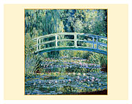 Water Lilies and Japanese Bridge - Giverny Gardens France - c. 1899 - Fine Art Prints & Posters