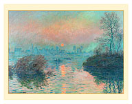 Sun Setting on the Seine at Lavacourt France - Winter Effect - c. 1880 - Fine Art Prints & Posters