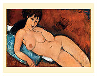 Nude on a Blue Cushion (Nudo su Cuscino Blu) - c. 1917 - Fine Art Prints & Posters