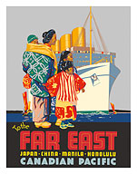 To The Far East - Japan, China, Manila, Honolulu - Canadian Pacific - c. 1934 - Giclée Art Prints & Posters