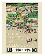 To Hampstead or Golders Green, England - London Underground (The Tube) - c. 1914 - Fine Art Prints & Posters