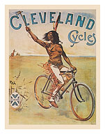Cleveland Cycles - Native American Indian Rider - c. 1898 - Fine Art Prints & Posters