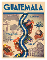 Guatemala - Land of Tradition and Color - c. 1940's - Giclée Art Prints & Posters