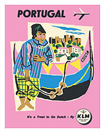 Portugal - Portuguese Fisherman - KLM Royal Dutch Airlines - c. 1959 - Fine Art Prints & Posters
