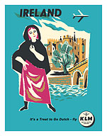 Ireland - Irish Castle - KLM Royal Dutch Airlines - c. 1959 - Fine Art Prints & Posters