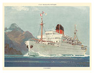 SS Colombia (Colombie) - Compagnie Générale Transatlantique - c. 1930's - Fine Art Prints & Posters