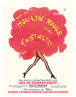 Moulin Rouge, Paris, France - French Cancan Dancer Revue - Fantastic - c. 1960's - Fine Art Prints & Posters