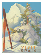 Visit Spain - Ski in Catalan Pyrenees - c. 1930's - Fine Art Prints & Posters