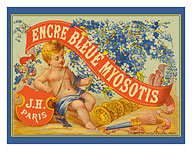 Myosotis Blue Ink (Encre Bleue Myosotis) - J. Herbin, Paris - c. 1860's - Fine Art Prints & Posters
