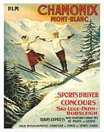 Chamonix Mont-Blanc, France - Winter Sports Competition - P.L.M. - c. 1910 - Giclée Art Prints & Posters