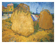 Haystacks in Provence, France (Heuschober in der Provence) - c. 1888 - Fine Art Prints & Posters