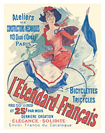 The French Standard (L’Etendard Francais) - Bicycles and Tricycles - Paris, France - c. 1891 - Fine Art Prints & Posters