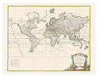 World Map Of The Terrestrial Globe - Fine Art Prints & Posters