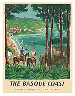The Basque Coast - SNCF (French National Railway Company) - c. 1950's - Giclée Art Prints & Posters