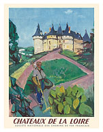 Châteaux of the Loire Valley - SNCF (French National Railway Company) - c. 1953 - Giclée Art Prints & Posters