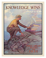 Knowledge Wins - Public Library Books Are Free - c. 1916 - Fine Art Prints & Posters