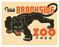 Brookside Zoo Chicago - Black Panther - c. 1930 - Fine Art Prints & Posters