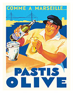 Pastis Olive Aperitif - The Milk of Provence France - c. 1936 - Fine Art Prints & Posters