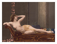 Classic Vintage Hand-Colored Nude - Exotic French Erotic Art - Giclée Art Prints & Posters