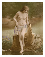 Classic Vintage French Nude - Hand-Colored Tinted Art - Giclée Art Prints & Posters