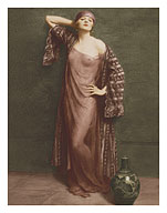 Yasmin, Portrait - Classic Vintage French Nude - Hand-Colored Tinted Art - c.1905 - Fine Art Prints & Posters