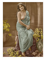 Classic Vintage French Nude Photograph - Hand-Colored Tinted Art - Fine Art Prints & Posters