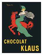 Chocolat Klaus - Swiss Chocolates - Lady Riding Red Horse - Fine Art Prints & Posters
