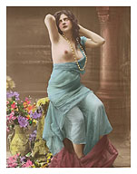 Classic Vintage Hand-Colored Tinted French Nude - Giclée Art Prints & Posters