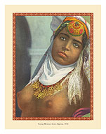 Young Woman from Algeria, 1910 - Hand Colored Nude Photograph - Fine Art Prints & Posters