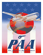 American Stars & Stripes - Pan American Airways (PAA) - Boeing 377 Stratocruiser - c. 1947 - Fine Art Prints & Posters