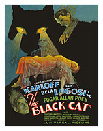 Edgar Allan Poe's The Black Cat - Starring Boris Karloff, Bela Lugosi - c. 1934 - Fine Art Prints & Posters