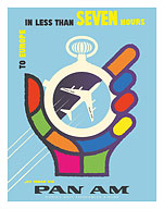 To Europe - In Less than 7 Hours - Pan American World Airways - c. 1959 - Fine Art Prints & Posters