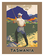 Tasmania - Australia - Mountain Lake Fly Fishing - c. 1933 - Fine Art Prints & Posters
