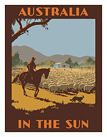 Australia - In the Sun - Australian Sheep Herder - c. 1930 - Fine Art Prints & Posters