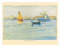 Venice, Italy - Early Morning - Venetian Gondola - Santa Maria della Salute - c. 1890 - Fine Art Prints & Posters