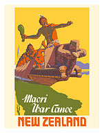 New Zealand - Maori War Canoe - c. 1950's - Fine Art Prints & Posters