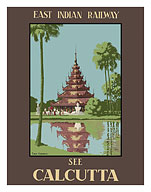 See Calcutta, India - Burmese Pagoda in Eden Gardens - East Indian Railway - c. 1930 - Fine Art Prints & Posters