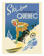 Quebec, Canada - Ski Fun in the Provence of Quebec (La Province de Québec) - c. 1930 - Fine Art Prints & Posters