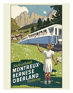 Switzerland - Montreux-Bernese Oberland Railway - The Chocolate Route - c. 1940 - Fine Art Prints & Posters