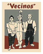 Neighbors (Vecinos) - Puerto Rican Agriculture, Industry, Women - c. 1950's - Fine Art Prints & Posters