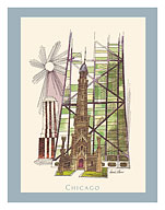 Chicago, Illinois - Water Tower - c. 1960's - Fine Art Prints & Posters