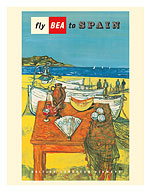 Spain - British European Airways (BEA) - Boats & Fishermen at the Beach - c. 1956 - Fine Art Prints & Posters