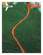 Mato Grosso, Brazil - Aerial view of the Brazilian Rain Forest - Swissair - c. 1971 - Fine Art Prints & Posters