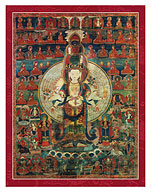 Avalokiteshvara in the Tradition of Shri Lakshmi - Tantric Buddhist Deity - Fine Art Prints & Posters