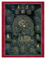 Mahakali and Mahakala (Great Black One) - Buddhist Tantric Deities - Fine Art Prints & Posters