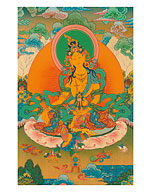 Red Tara (Buddhist Deity) - Trembler of the Three Worlds - Fine Art Prints & Posters