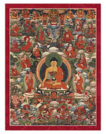 Buddha Shakyamuni and the Sixteen Arhats (Buddhist Elders) - Giclée Art Prints & Posters